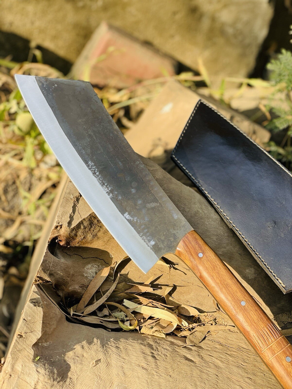 Custom Handmade Carbon Steel Blade Long Woodcutting Axe | Hunting Axe | Camping