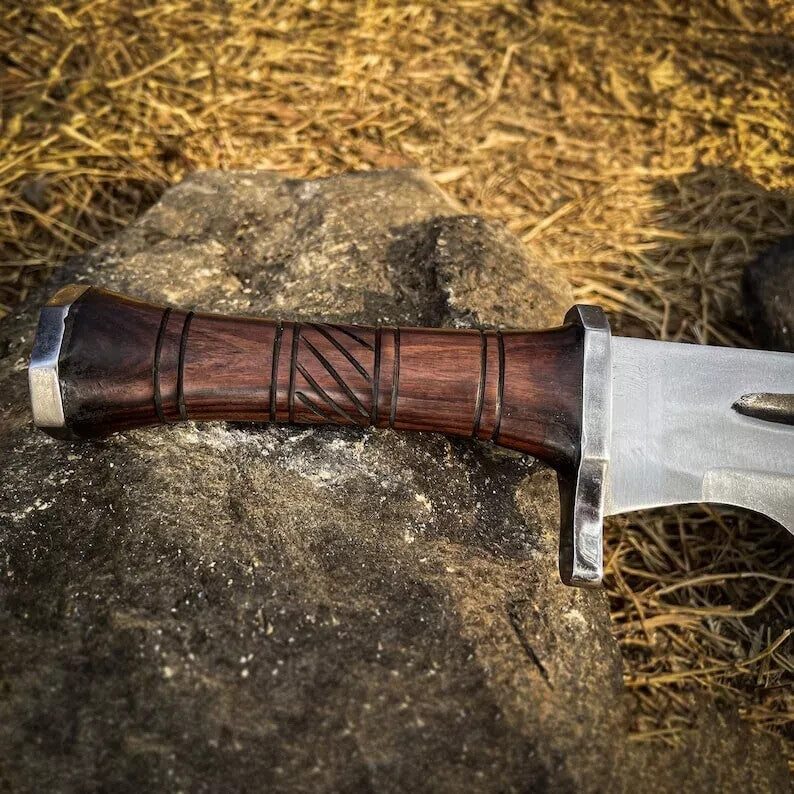 20" WKC Handmade Carbon Steel Blade Heavy Machete Bowie Hunting Knife Camping