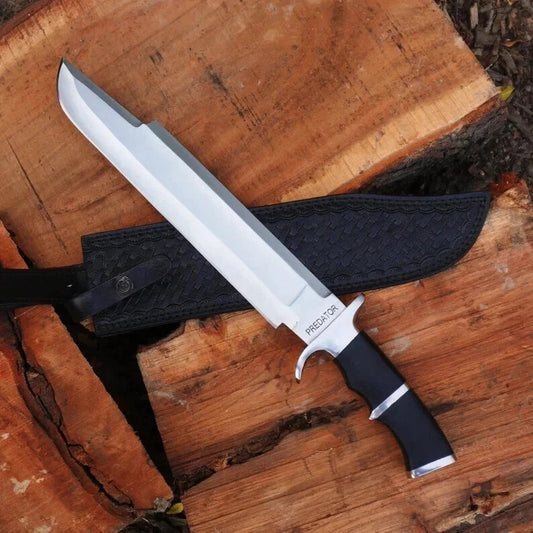 23" HANDMADE D2 STEEL HIGH POLISH HUNTING PREDATOR BOWIE MACHETE KNIFE  KUKRI