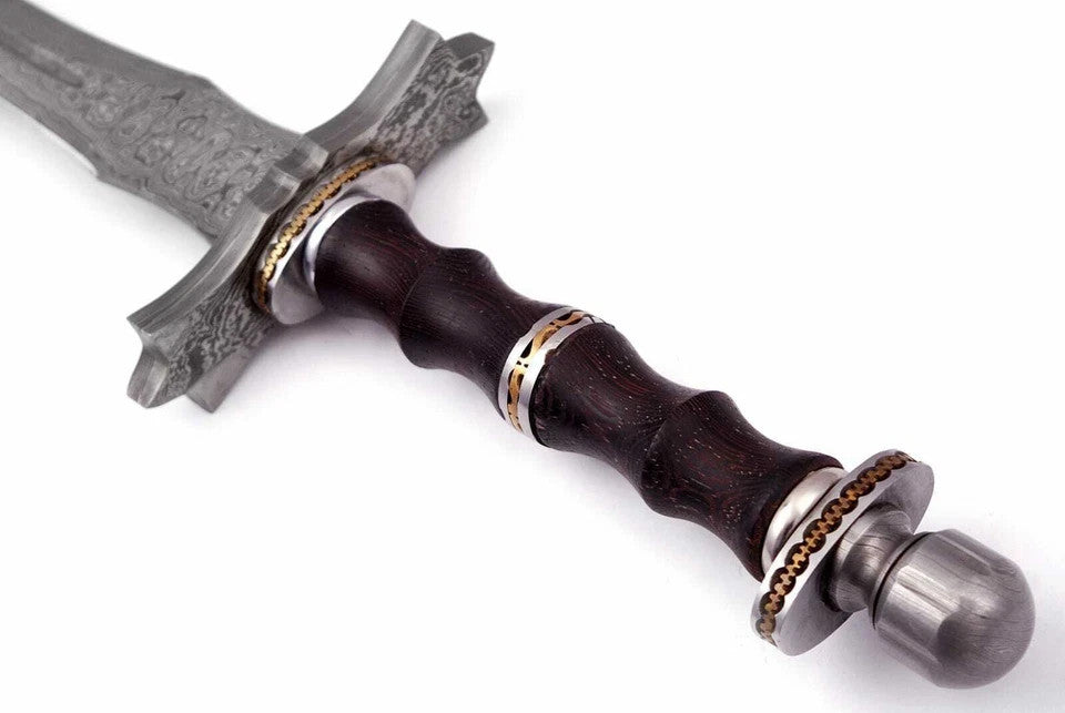 Custom Handmade HAND FORGED Damascus Steel Templar Sword  DAGGER VIKING SWORD