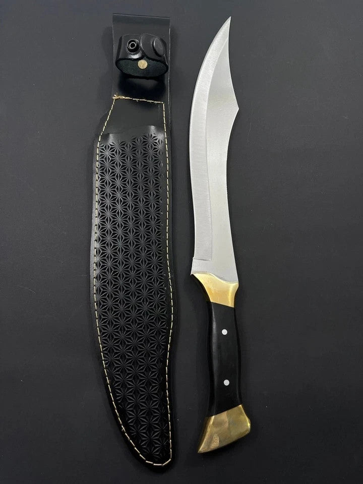 Custom Handmade Carbon Steel Bowie Knife Camping Hunting Knife Fixed Blade EDC