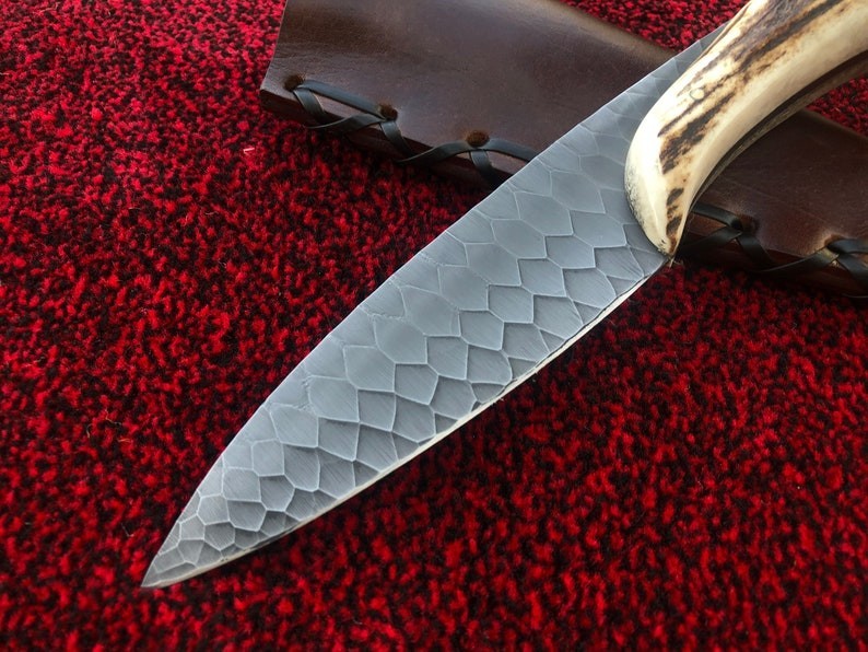Custom Handmade D2 Steel Blade Stag Antler Bowie Knife | Outdoor Hunting Knife