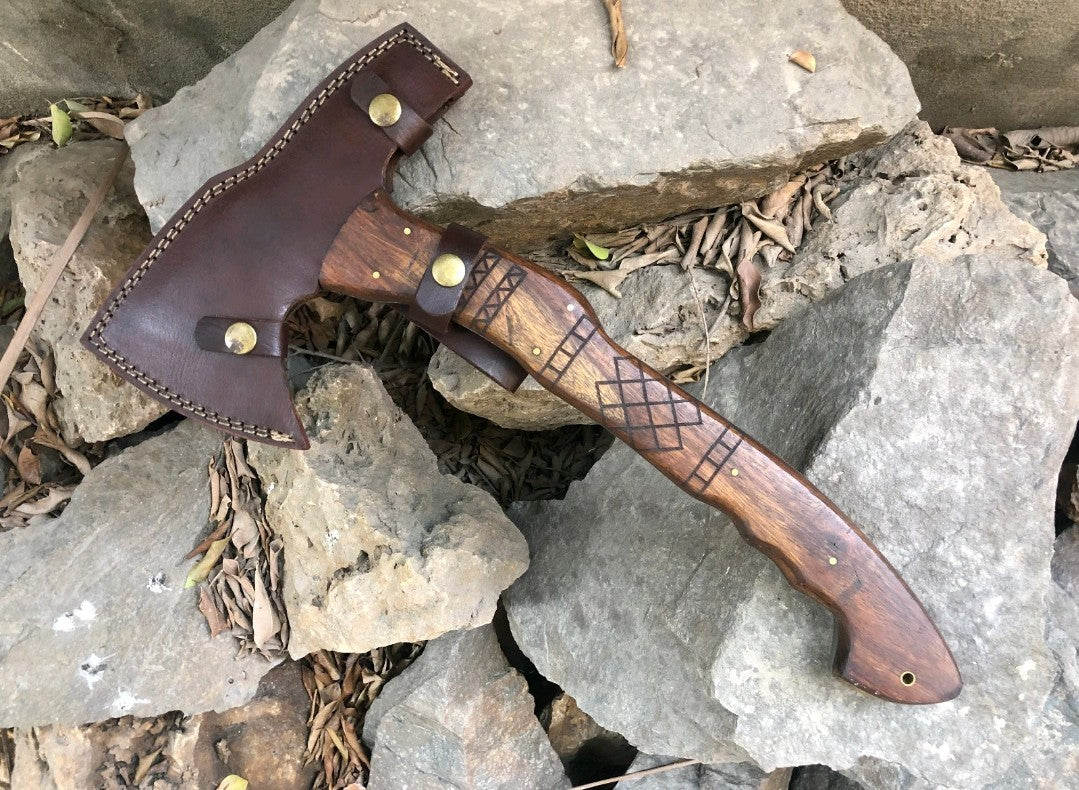 Handmade Viking Axe Camping Axe Full Tang Axe  Tomahawk Hatchet Rescue Axe RnD