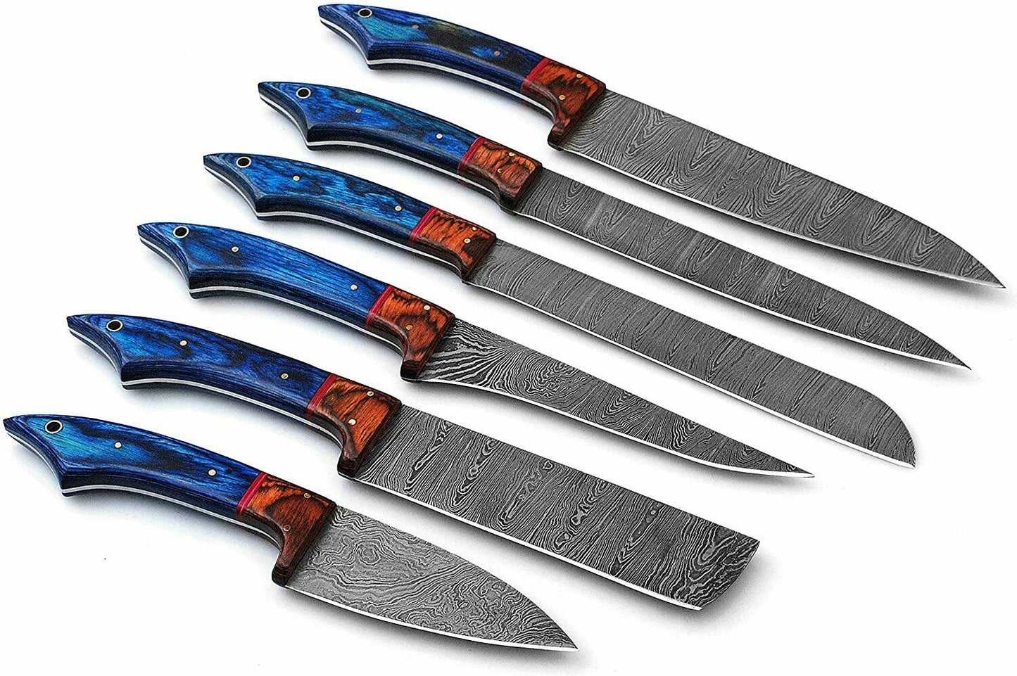 Custom Handmade Hand Forged Damascus steel chef kitchen knives set BBQ KNIVES