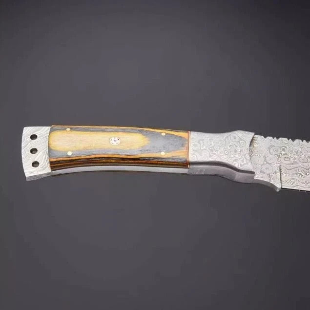 Custom Handmade HAND FORGED Damascus Steel Hunting CAMPING Machete KNIFE