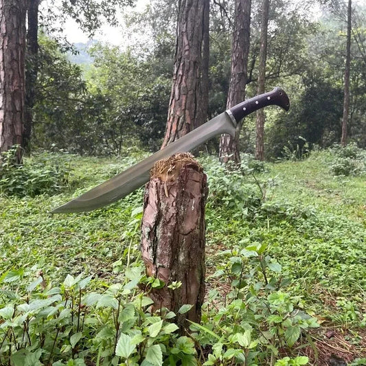 21" WKC Handmade Carbon Steel Blade Jungle Machete Bowie Hunting Knife Camping