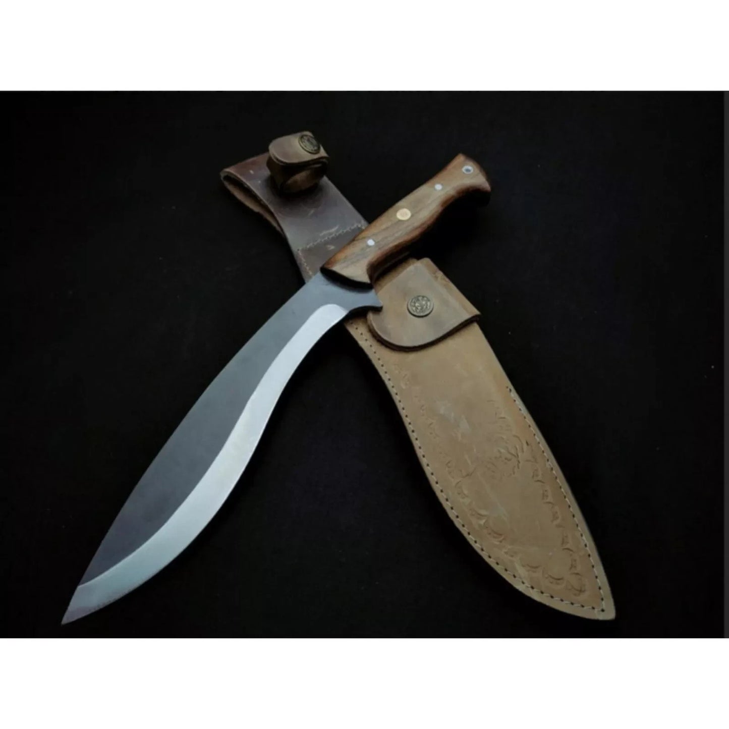 Custom Handmade Carbon Steel Blade Bowie Machete Kukri Hunting Knife Camping