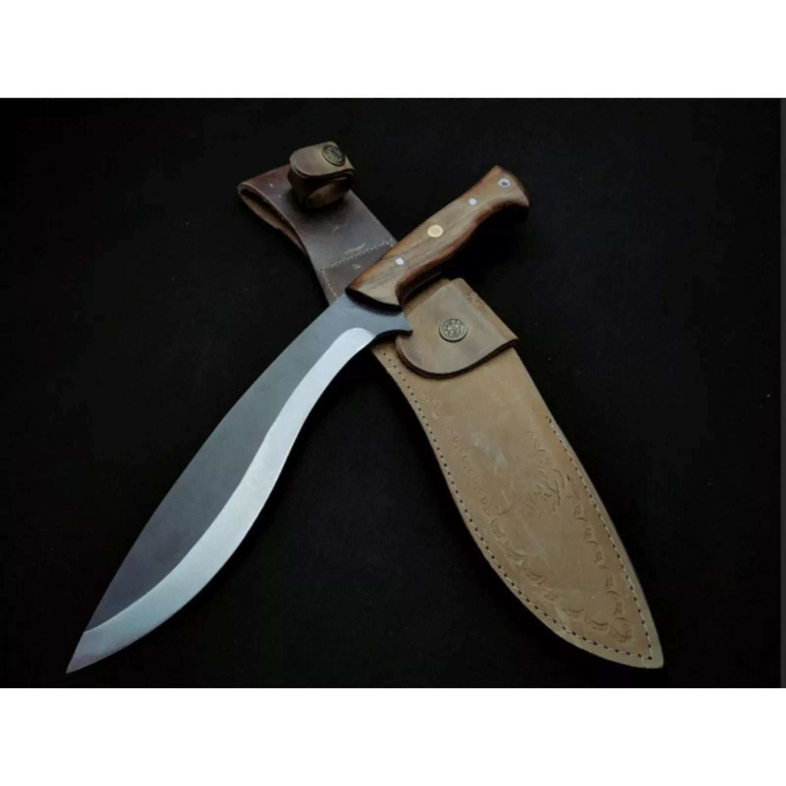 Custom Handmade Carbon Steel Blade Bowie Machete Kukri Hunting Knife Camping