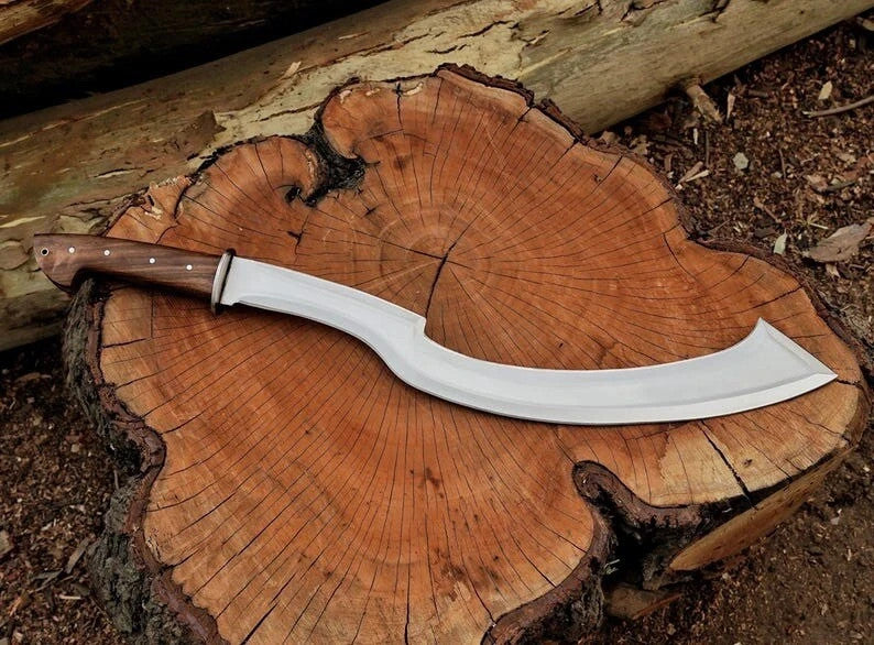 Custom Handmade Carbon Steel Blade Long Handle Egyptian Khopesh Sword | Hunting