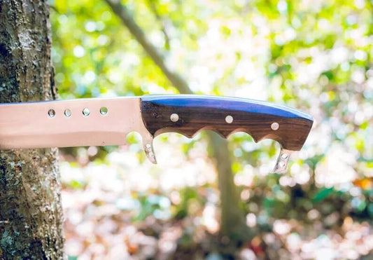 Custom Handmade Carbon Steel Blade Bowie Machete Kukri Hunting Knife Camping